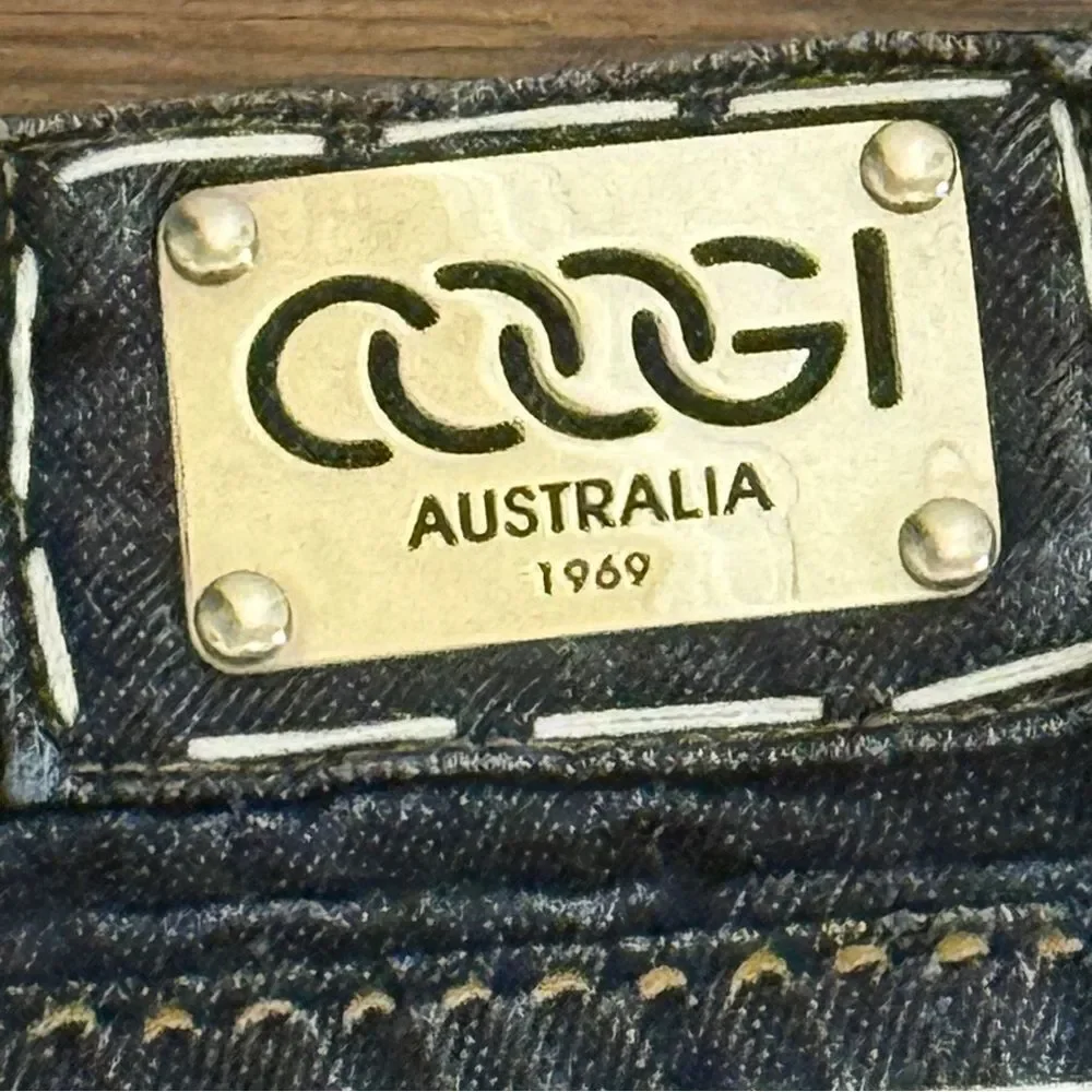 COOGI Blue Bootcut Jeans with Classic Large Detail Stitching Size 9/10